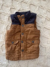 Tommy Bahama Khaki Brown Navy Blue Corduroy Snap Vest Kids Size 3T