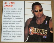 1999 The Rock Dwayne Johnson #4 WWF Ranking Magazine Clipping Wrestling 3.75