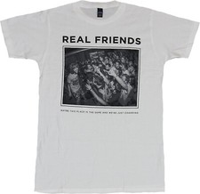 Real Friends Mens Concert Crowd Maybe This Place is the Same White Shirt New XS