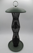 MESH ALL METAL SQUIRREL PROOF HOUR-GLASS BIRD FEEDER REMOVABLE COVER  TRAY 