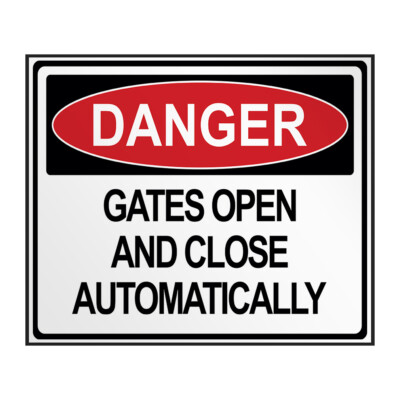 Industrial Decals Horizontal Vinyl Stickers Danger Gates Automatically Sign