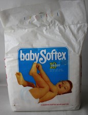 VINTAGE 80'S BABY SOFTEX 10X DIAMOND TEXTURE PLASTIC DIAPERS 8kg /18lbs NEW 