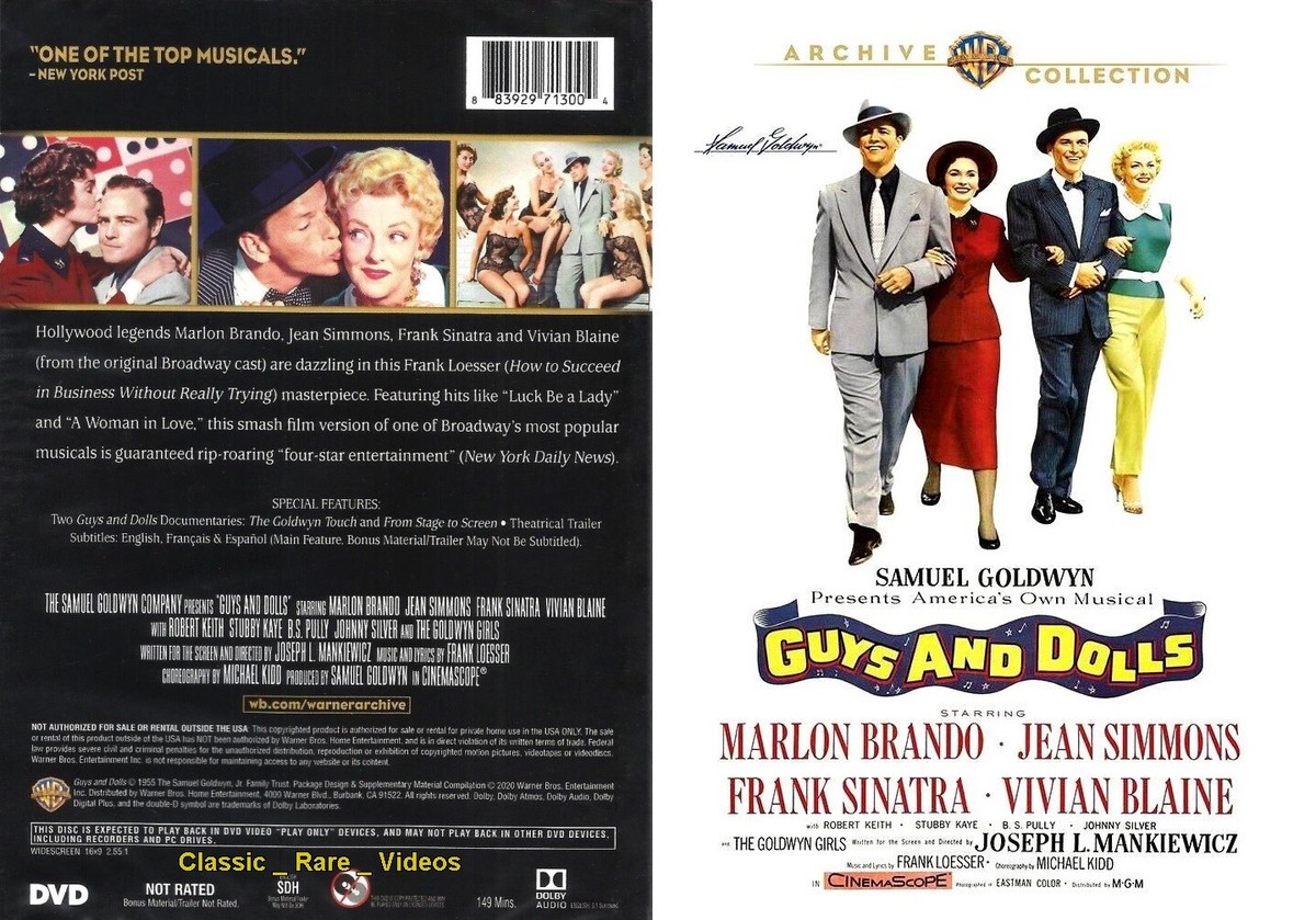 Guys and Dolls ~ DVD ~ Marlon Brando, Frank Sinatra (1955