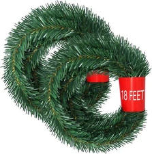36 Feet Christmas Garland, 2 Strands Artificial Pine Garland Soft Greenery Garla