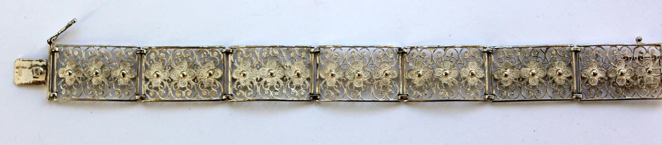 Antikes Armband Silber 835 Blumen schöne Verarbeitung Friesen Schmuck filigran - Bild 4 von 4