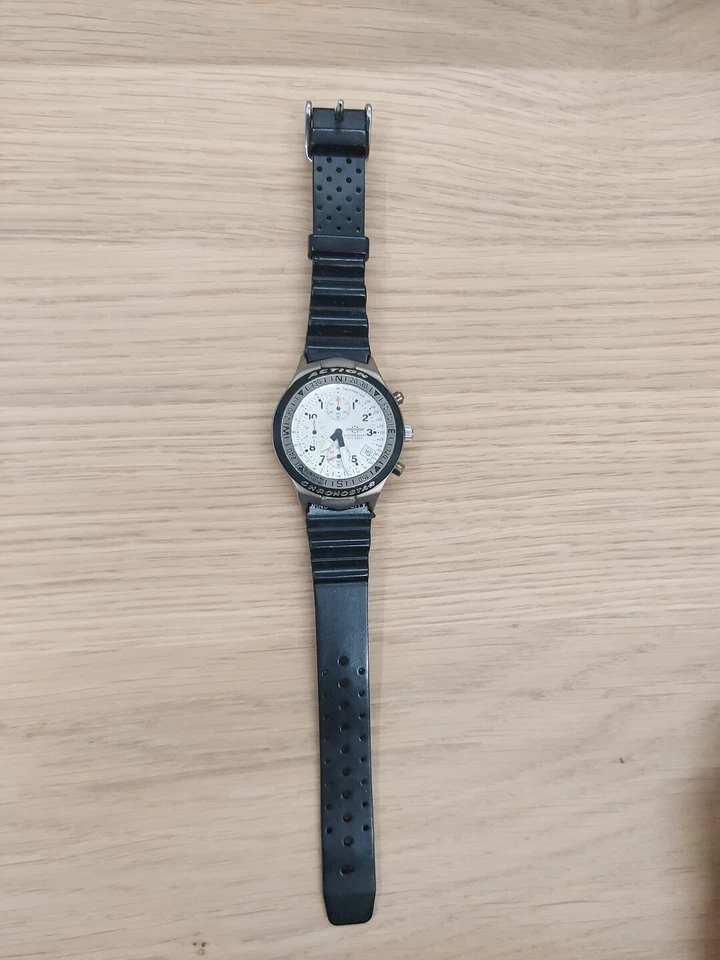 Orologio Chronostar Action Cronografo W.R. 5 atm Alluminio Caucciù 38 mm Vintage - Immagine 2 di 4
