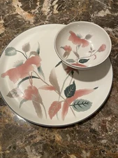 Mikasa Continental Silk Flowers Chip Dip Server 11" Plate 5" Bowl Spring Set
