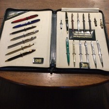 A.T. Cross Assorted Logo Pens Sample Case Vintage