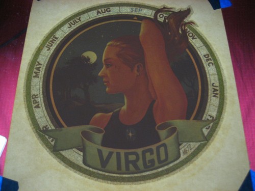 VTG 70s 80s VIRGO  GLITTER IRON ON TRANSFER  METZ ASTROLOGY ZODIAC