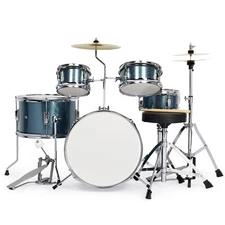 5-Piece Junior Starter Drum Kit with Cymbals, Hardware,Sticks & Throne for Child