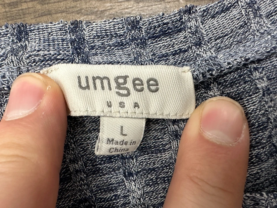 Suéter Umgee USA Mujer L Gris Manga Larga Ondulado Tejido Cruzado Foto 4 de 4