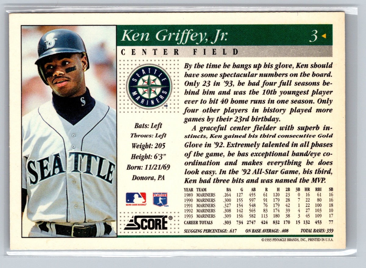 1994 Score #3 Ken Griffey Jr. Seattle Mariners | eBay