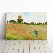 Claude Monet Poppy Field Canvas Wall Art Print Framed Picture Decor Living Room