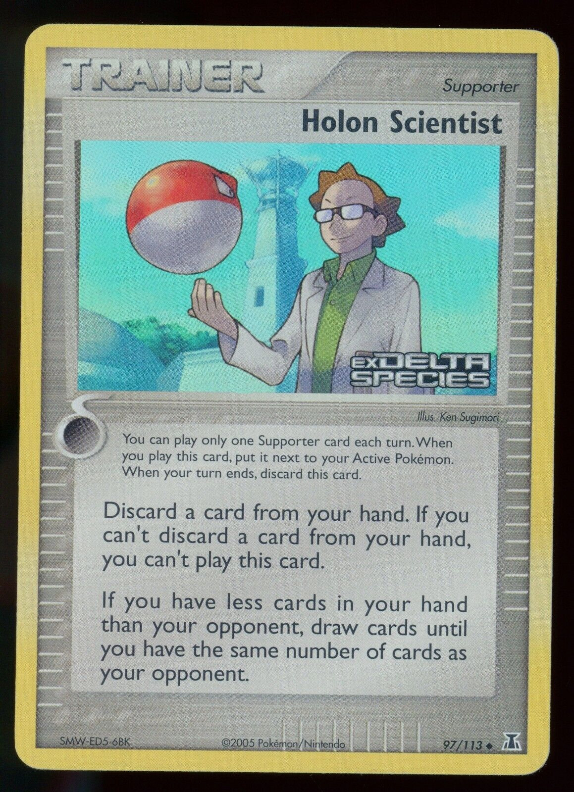 Holon Scientist 97/113 Ex Delta Species Stamped Reverse Holo Pokemon Card