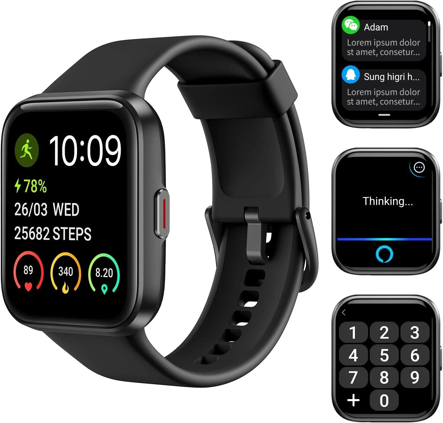 Padmate C21 Droplet Screen Fitness Smart Watch for Android iPhone - WATCH ONLY