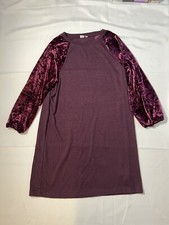 Gap Softspun Velvet Raglan T-Shirt Dress Vamp Red Burgundy Size Medium