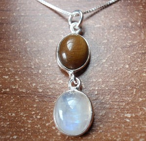 Genuine Tiger Eye 925 Sterling Silver Pendant Oval New Corona Sun Jewelry