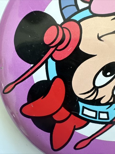 Tokyo Disneyland Minnie Mouse Big 3.25" Pin Pinback Button Astronaut - Picture 3 of 6