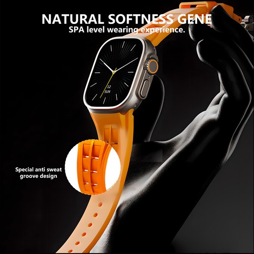 Silicone Band For Apple Watch Ultra2 49mm 9 8 7 6 5 4 SE 42/44/45mm Rubber Strap - Picture 3 of 22