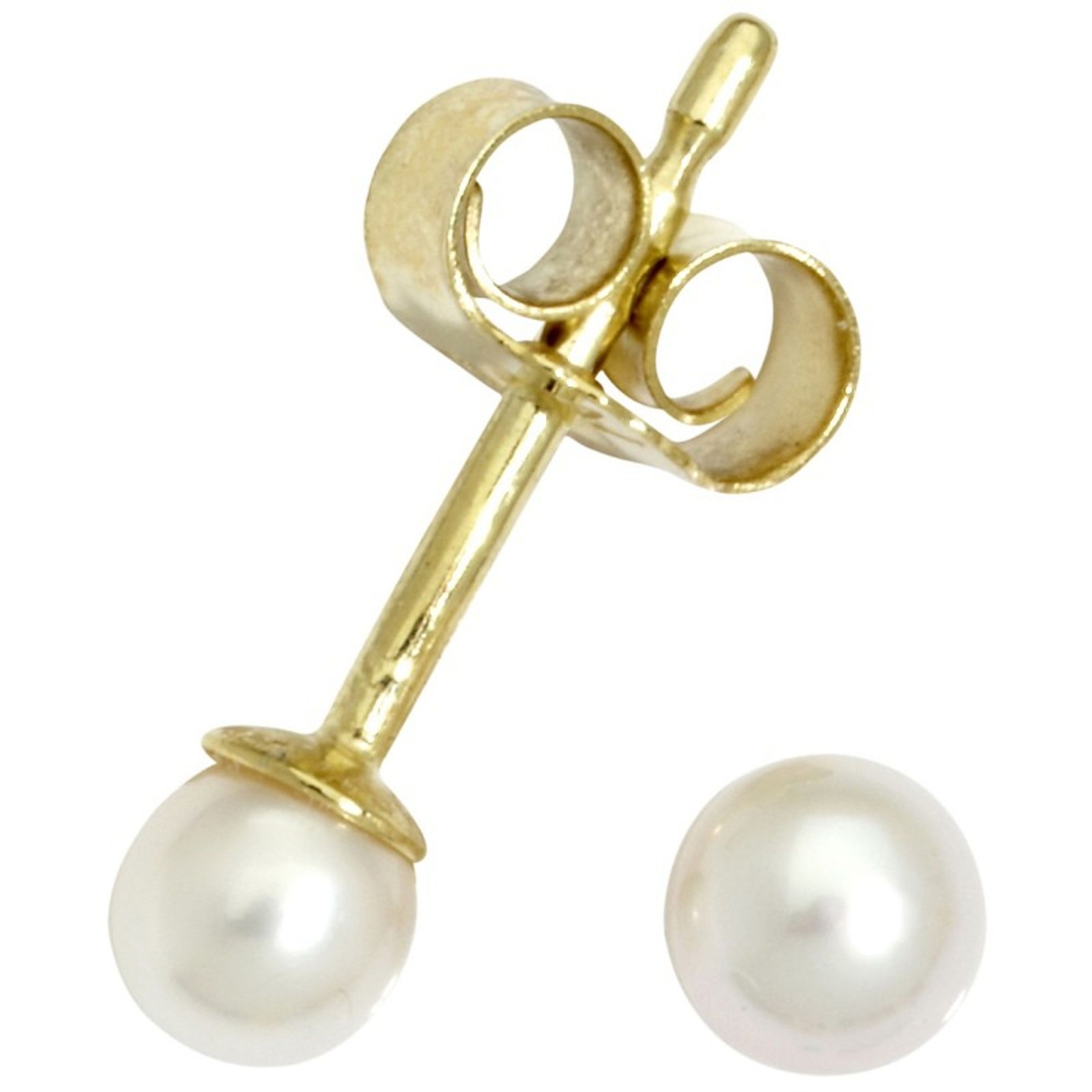 Основное золотое кольцо ZP4 Damen Ohrstecker 14 карат (585 проба) Gelbgold Weiß Perle