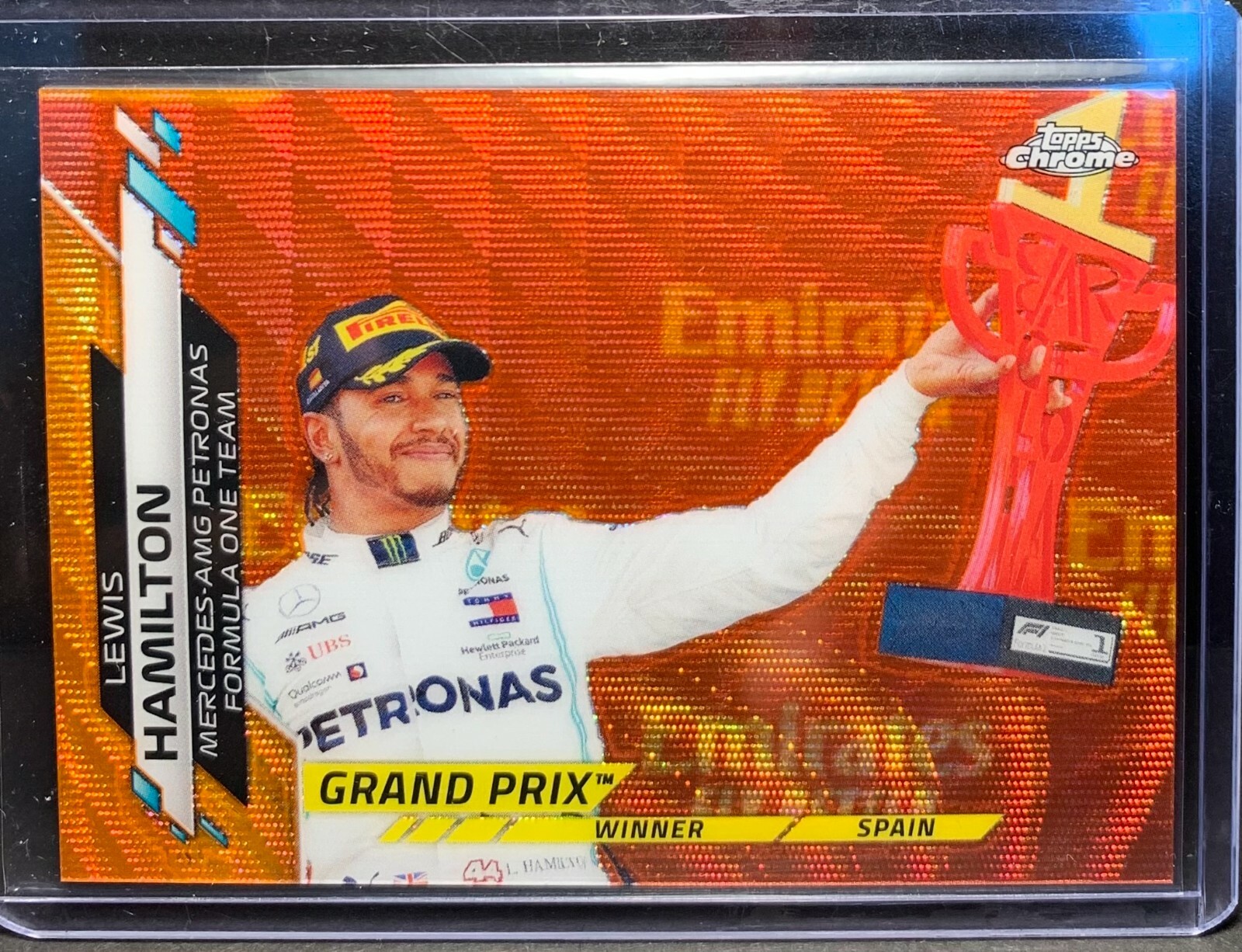 2020 TOPPS CHROME LEWIS HAMILTON Formula 1 #137 ORANGE REFRACTOR #24/25