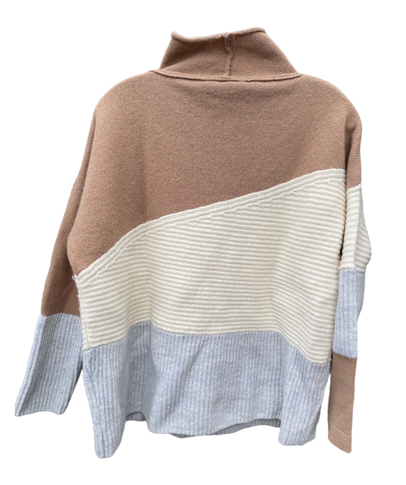 French Connection Womens White Patchwork Funnel-N… - image 3