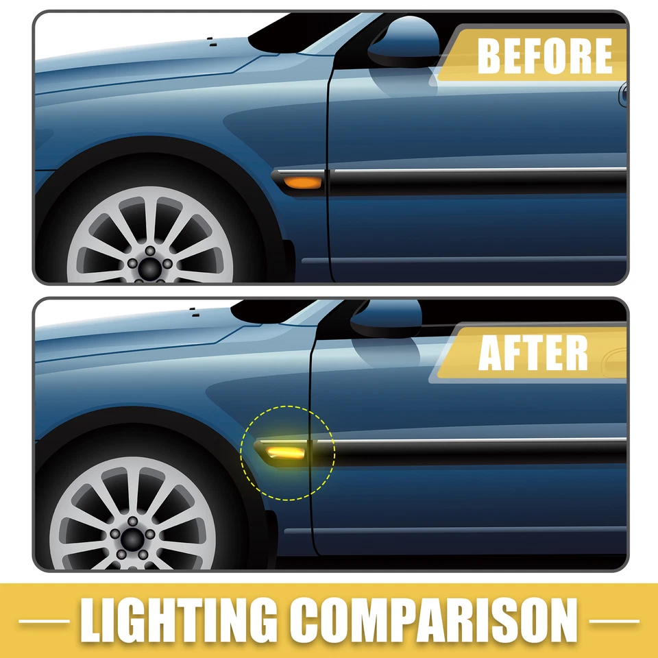 Luz indicadora lateral LED 30722641 luzes de seta lâmpadas marcadoras laterais para Volvo S60 - Imagem 3 de 4