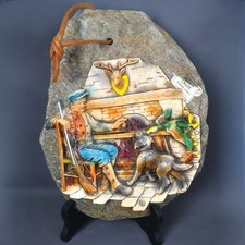 Objet déco en véritable lauze taillée à la main, thème