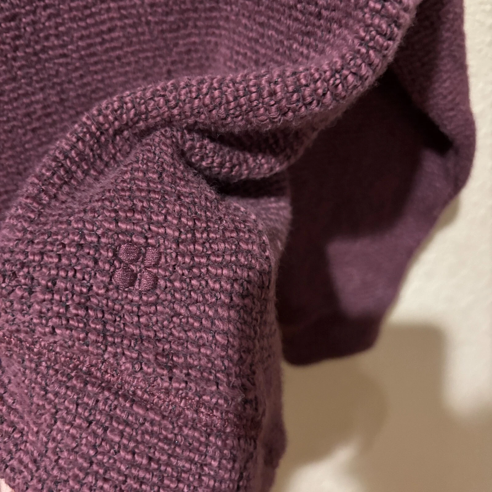 sweaty-betty funnel neck boucle restful 1/2 zip sweater