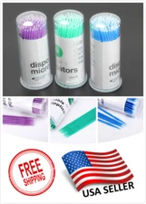 100pcs Dental Micro Brush Disposable Swab Tooth Applicators Small Medium Large