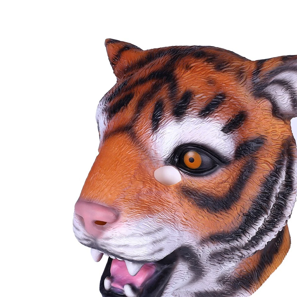 Animal Tiger Head Latex Mask Movie Fancy Dress Cosplay Props - Image 4 of 4