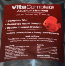 Vita Complete Color Enhancing Discus & Other Aquarium Fish Food Granule Pellets