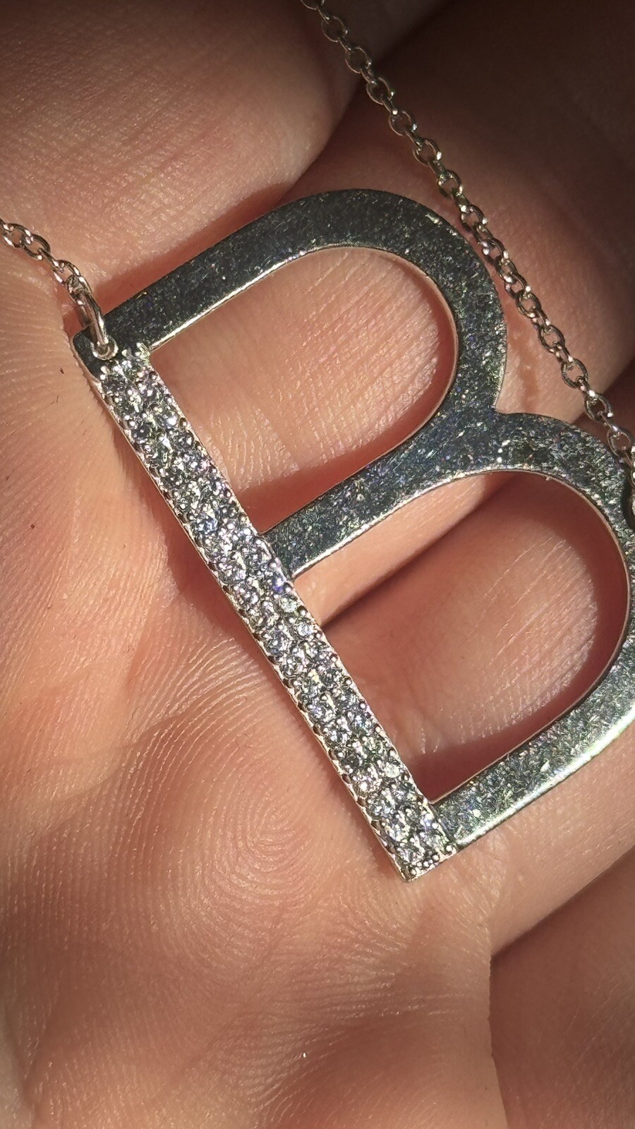 Sideways Large Initial Necklace 925 Sterling Silv… - image 4