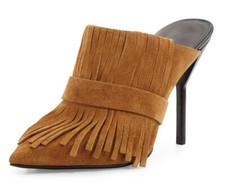 NIB - 3.1 PHILLIP LIM Women's MARTINI Oak FRINGE HIGH HEEL MULE - US 10 / EU 41