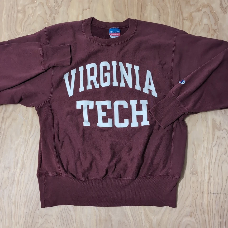 Vintage Women’s Med Virginia Tech Hokies Champion Reverse Weave Sweatshirt - Image 3 of 4