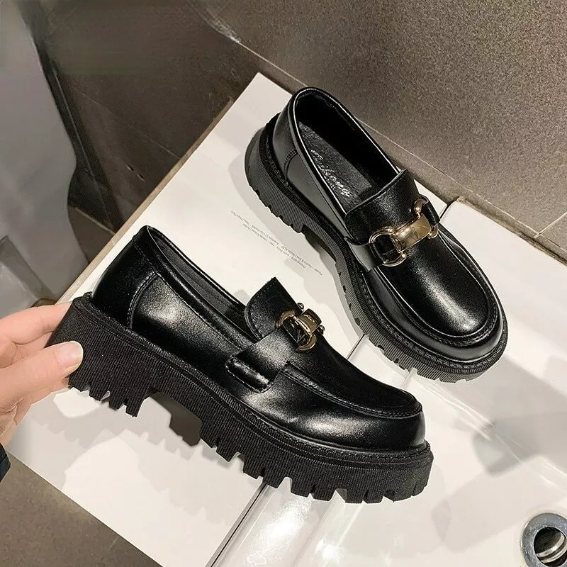 Zapatos Planos De De Cuero Para Zapatillas Con Elegante | eBay