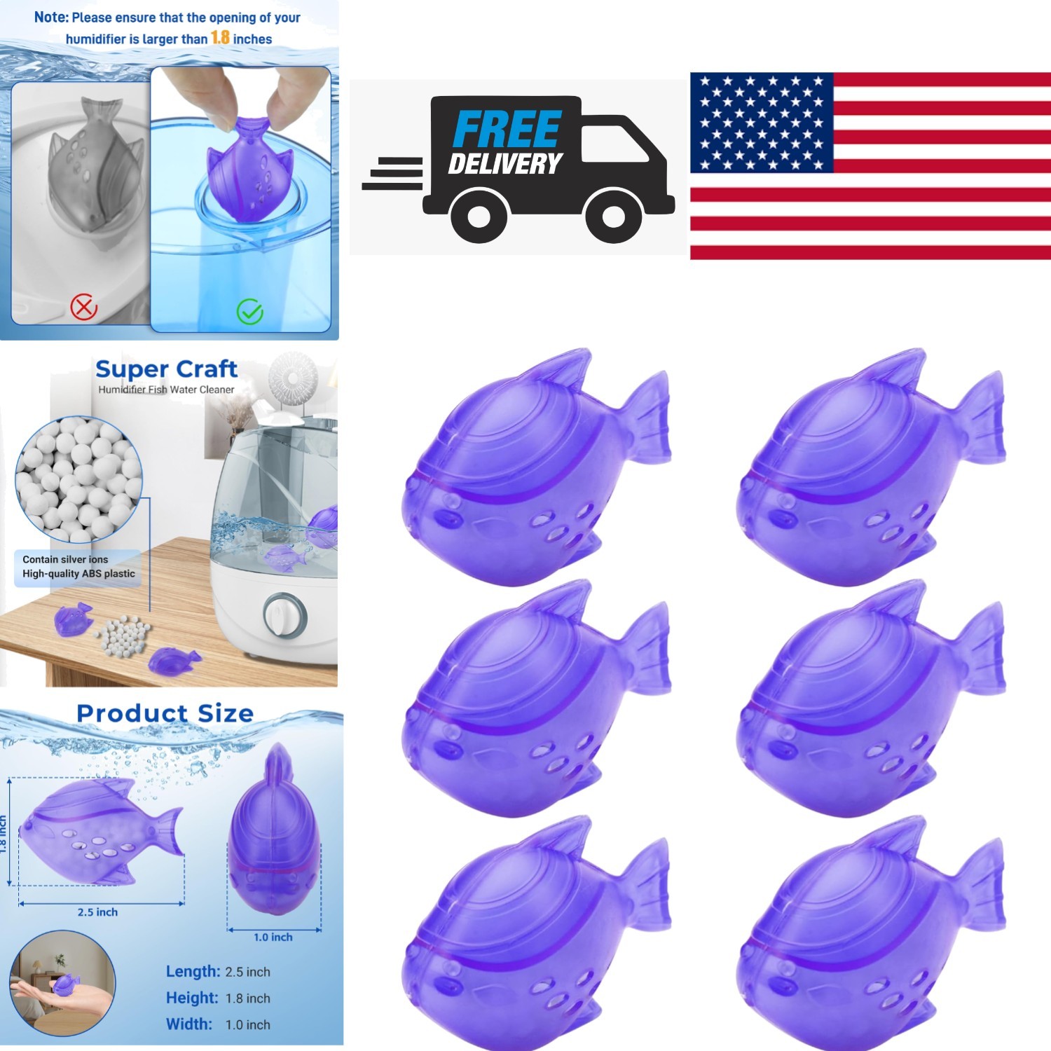 Cleaner Fish 6 Pack Purple Ideal For Evaporative And Ultrasonic Use