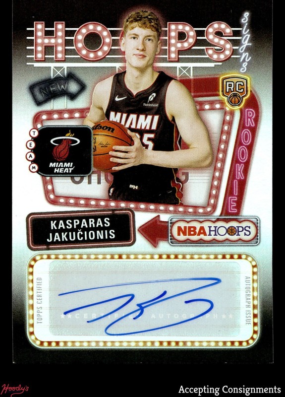 2025-26 Hoops Rookie First Signs #HFSKJ Kasparas Jakucionis RC AUTO HEAT
