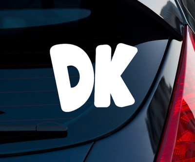Donkey Kong Logo Smash Bros In/Outdoor Vinyl Decal Matte Black/White