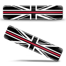 British Flag Red Line 3D Silicone Gel Sticker – EU Made | F 63