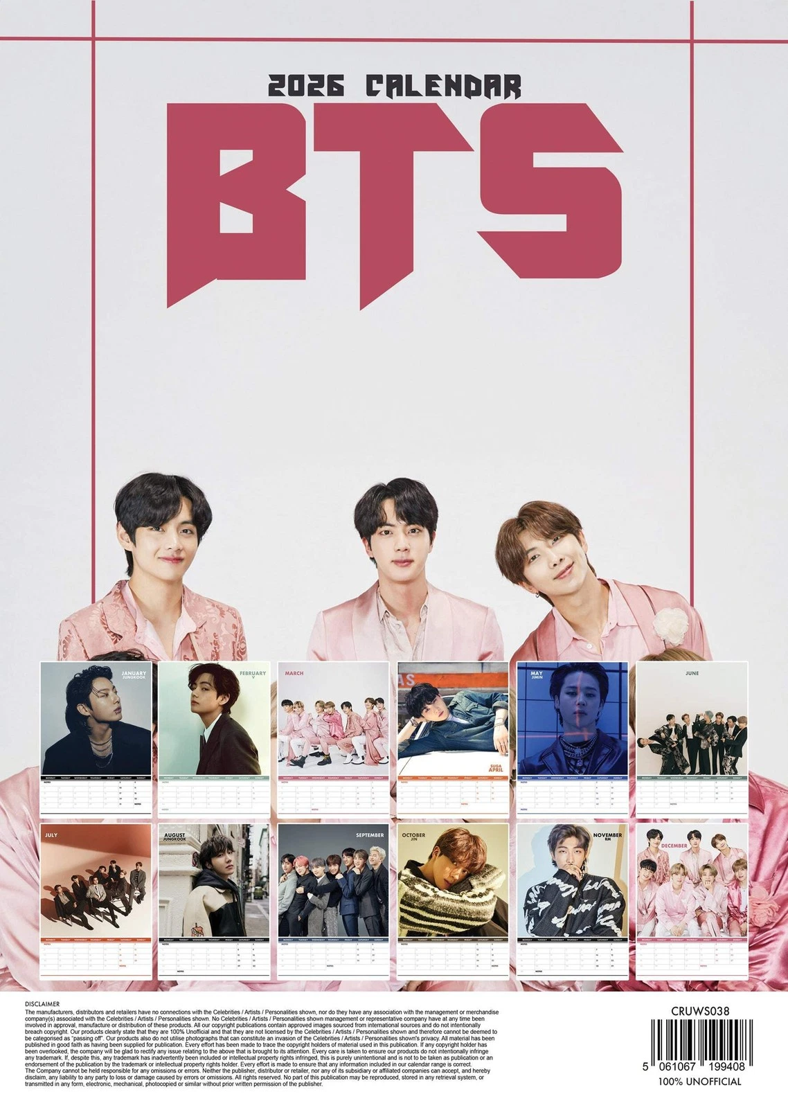 2026 BTS - A3 Wall Calendar
