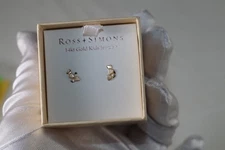 New 14K Yellow Gold Heart Kids Earrings in Box Ross Simons
