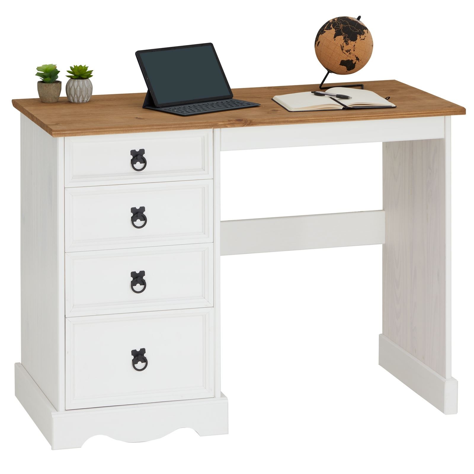 Bureau en bois massif L 105 cm idéal pour le télétravail à la maison