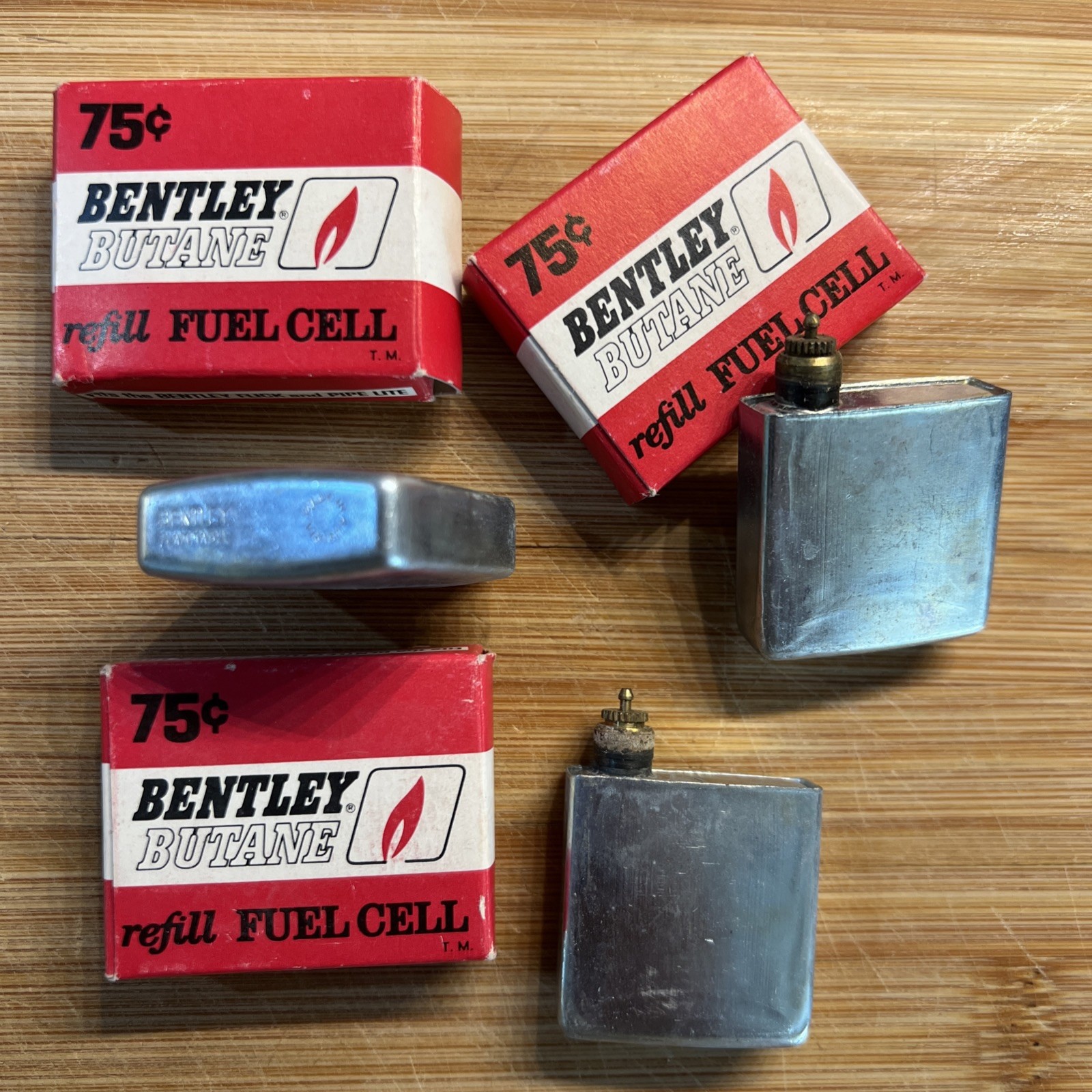 Vintage Bentley Butane Refill Fuel Cell Lot (3)