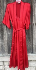 Vintage California Dynasty Red Satin Nightgown w/Matching Robe Women  s Medium