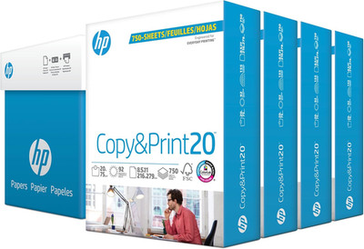 HP Printer Paper 8.5 X 11 Paper Copy &Print 20 Lb 4 Bulk Pack Case 3000 Sheets 9