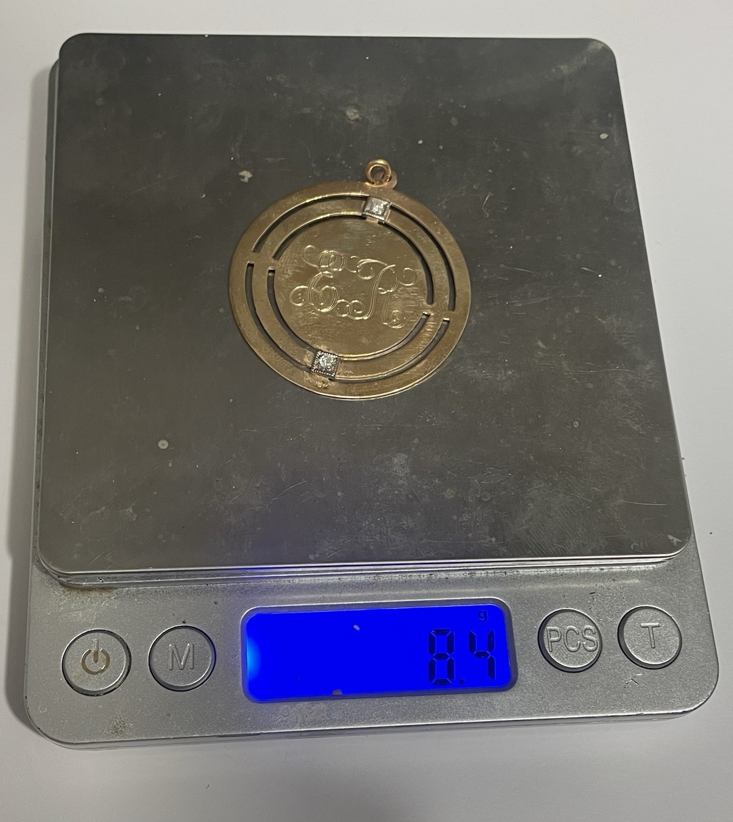 Large Solid 10k Yellow Gold  Personalized Pendant… - image 5