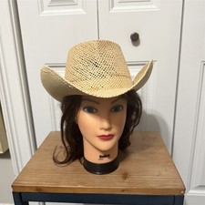 Signatures Cowboy Western Hat Beige Natural Straw Cowgirl M L