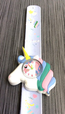 Girls Watch Unicorn Slap-on Watch Round Dial With Pink Numbered Hours New Cute 