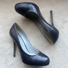 Décolleté Sergio Rossi grigio scuro pelle anguilla tacco a spillo italiano donna 7 EU 37